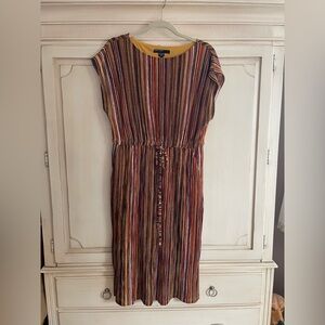MAGGY LONDON Women’s Striped Dress Sz 6 Multicolor Retro 70’s Boho
